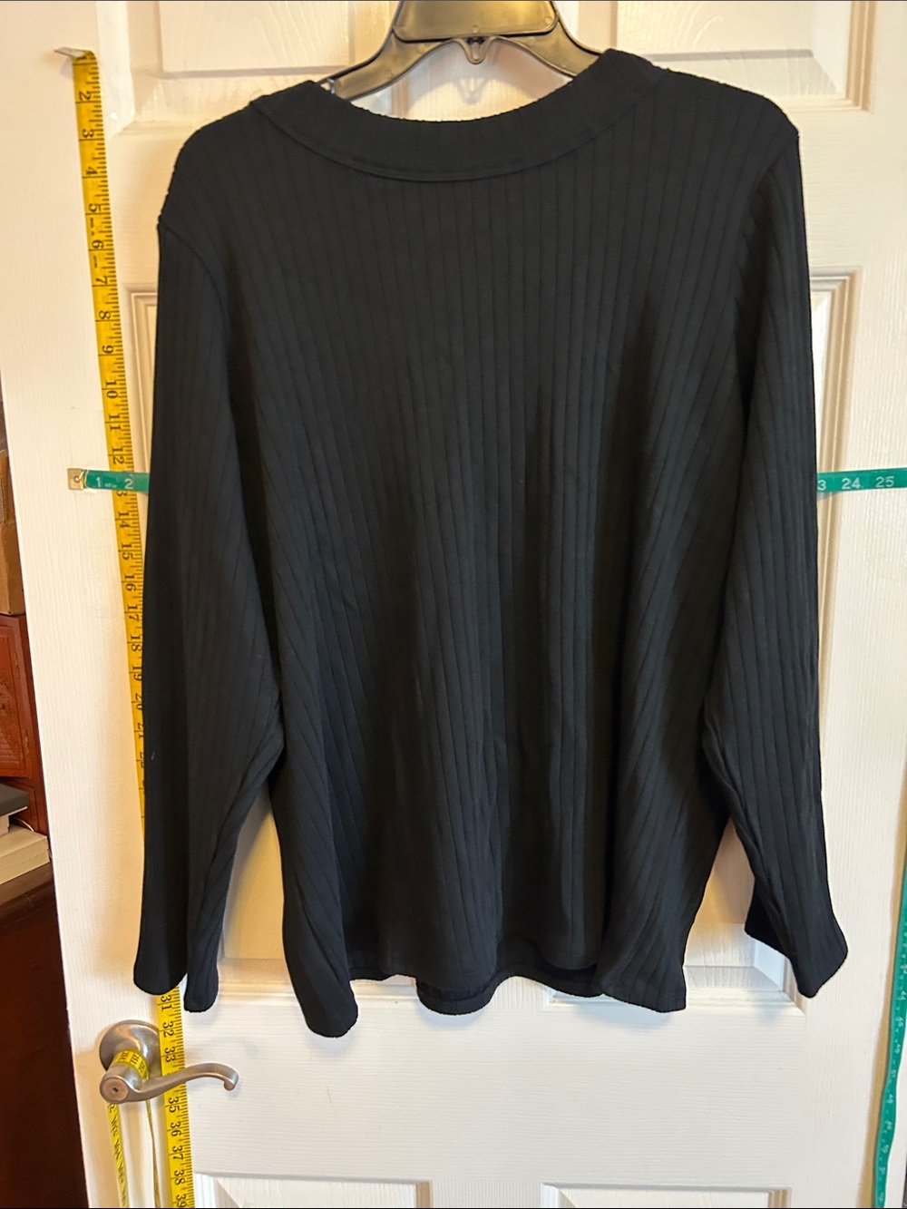 Universal Standard Black Ribbed Long-Sleeve Top